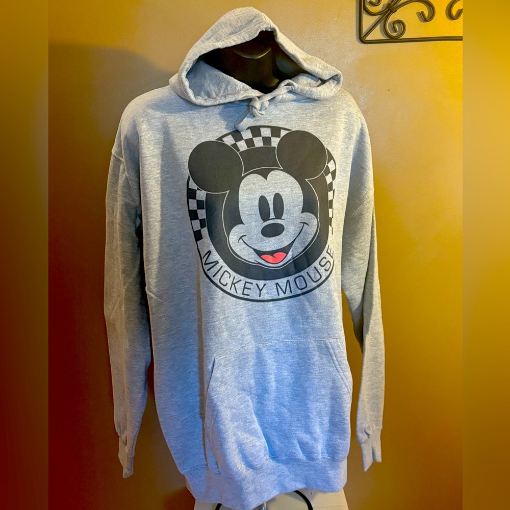 Disney Mickey Heathered Grey Hoodie Large
